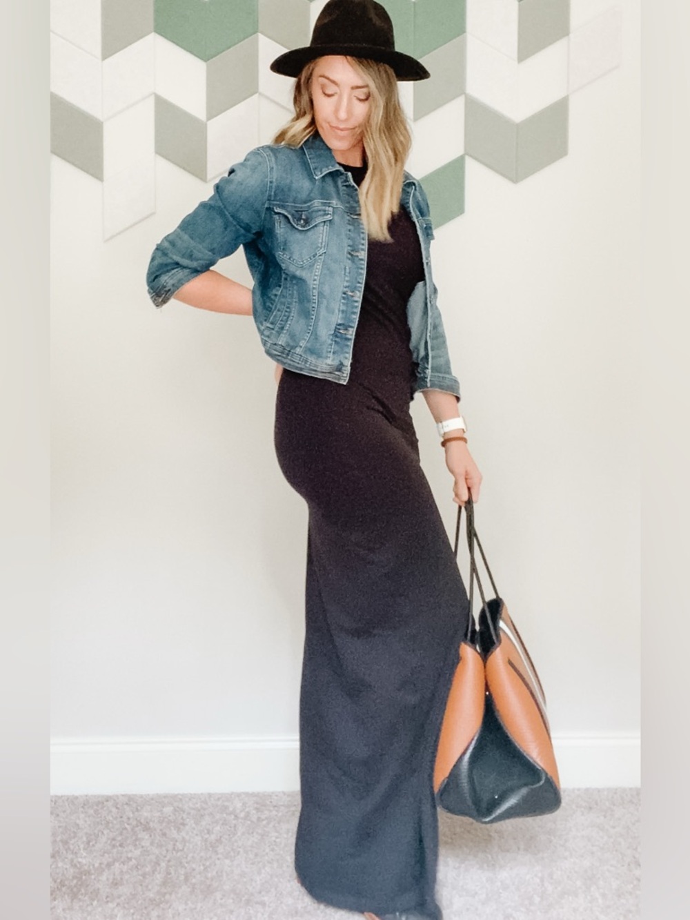 NWT Boohoo | Tall Basic Cotton Blend Scoop Neck Black Maxi Dress Size 10 Tall - Picture 12 of 13